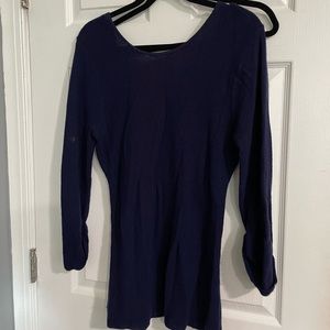 Women’s Scoop Back Navy 3/4 Sleeve Sweater